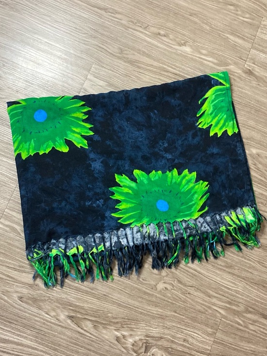 Ingear Y2K Sheer Fringe Open Front Jacket – Black & Neon Green Floral – Size M - Picture 2 of 7